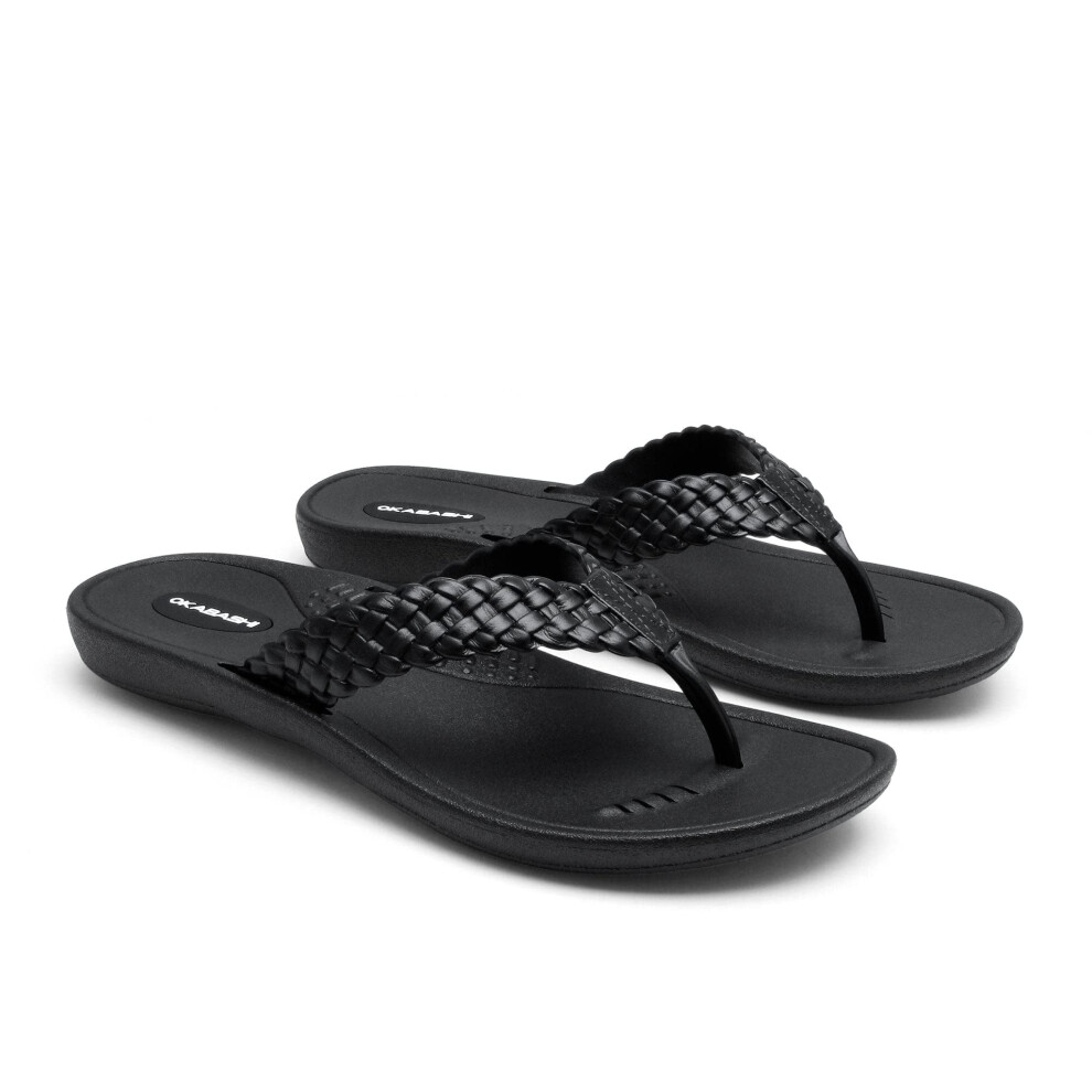 Tongs Baha pour femme OKABASHI (noires, taille XL) | Semelle int   rieure profil   e avec soutien de la vo   te plantaire pour un confort optimal tout