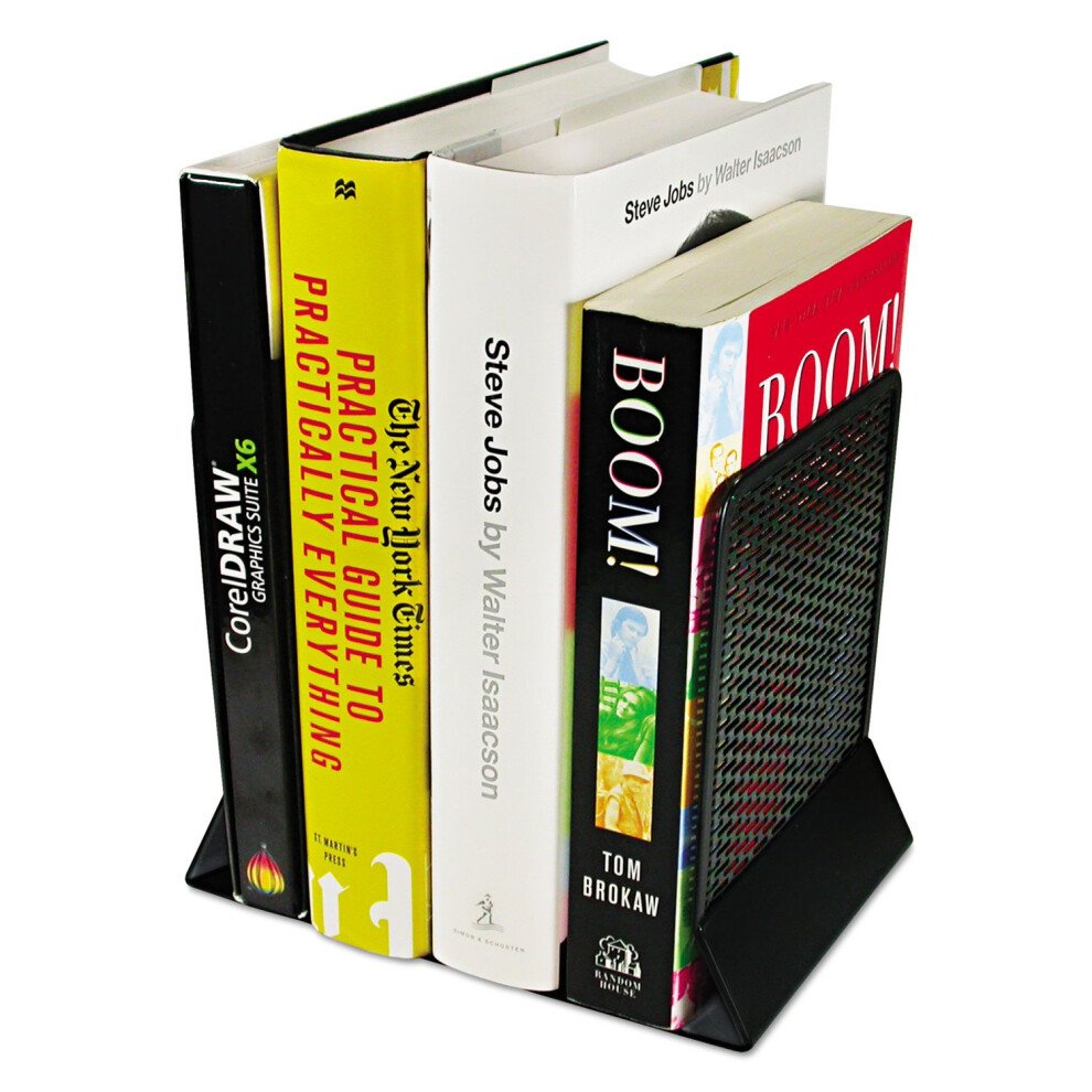 Serre-livres en m   tal perfor    antid   rapants de la collection Artistic Urban, 5,5 x 6,5 x 6,5, acier perfor    noir, 1 paire