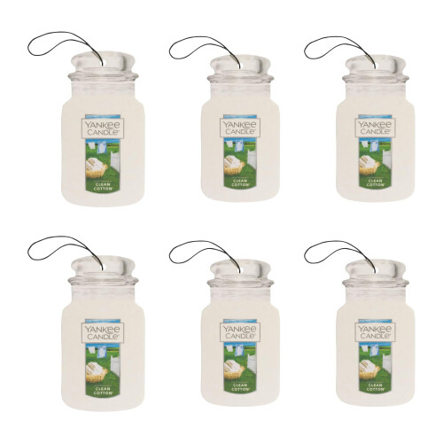 Yankee Candle Yankee Candle Papier-Autoglas Clean Cotton (6er-Pack)