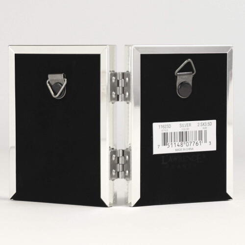 Lawrence Frames Bead Border Design  2.5x3.5 Double  Silver 2