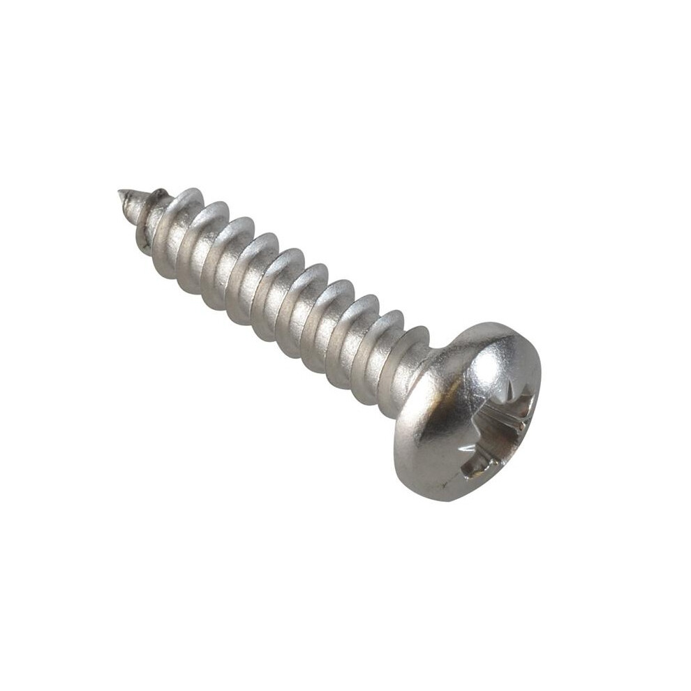 Forgefix Self-tapping Screws, Pozi, Pan Head, A2 Stainless Steel