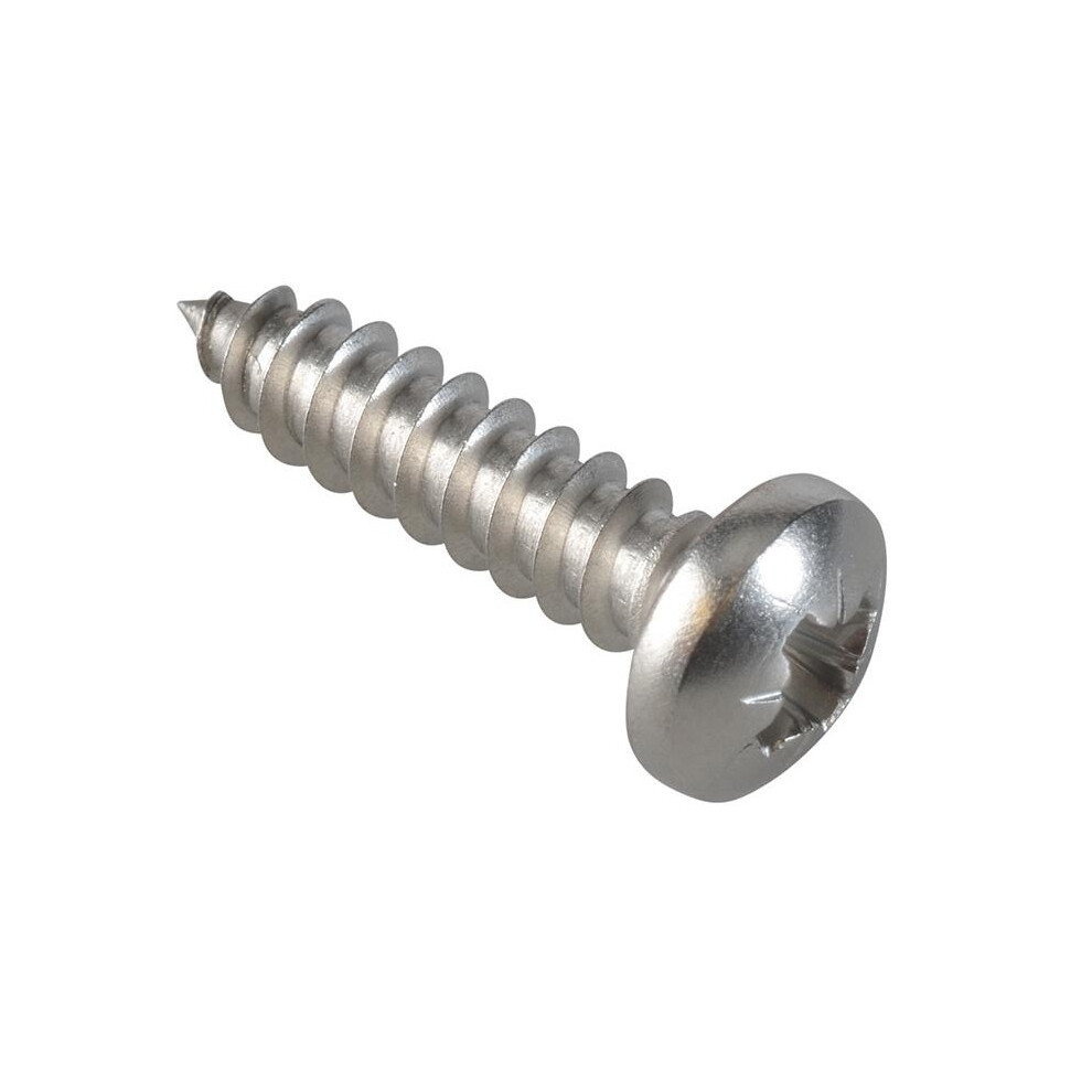 Forgefix Self-tapping Screws, Pozi, Pan Head, A2 Stainless Steel