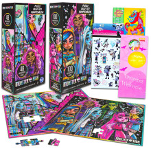 Monster High Puzzelset voor Meisjes - Bundel met 2 Puzzels Plus Stickers | 48 Pc, 100 Pc