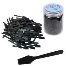 100 Pieces Cosmetic MakeUp Disposable Plastic 2.5"""" Spatulas For Skin Care Facial Cream Mask Spatula (BLACK)