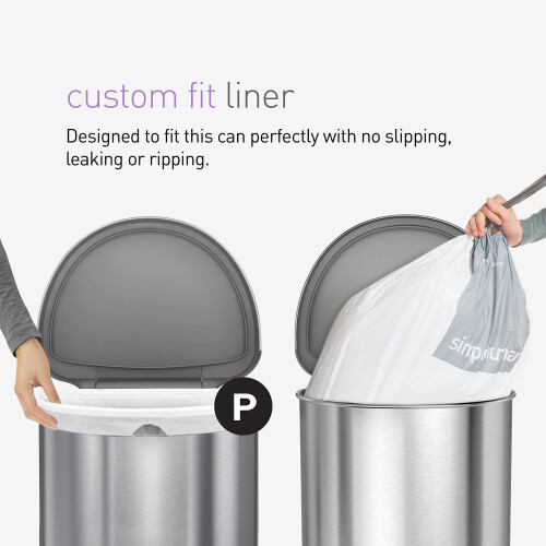 simplehuman Code P Custom Fit Drawstring Trash Bags  50 -60 L / 13-16 Gallon  1 Refill Pack (20 Count) 2