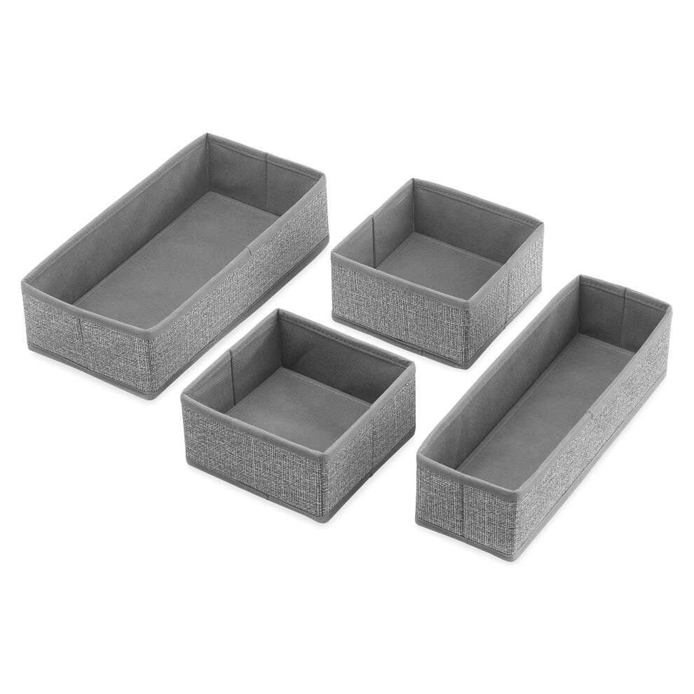 Whitmor 6283-9871 Set of 4-Crosshatch Gray Drawer Organizer