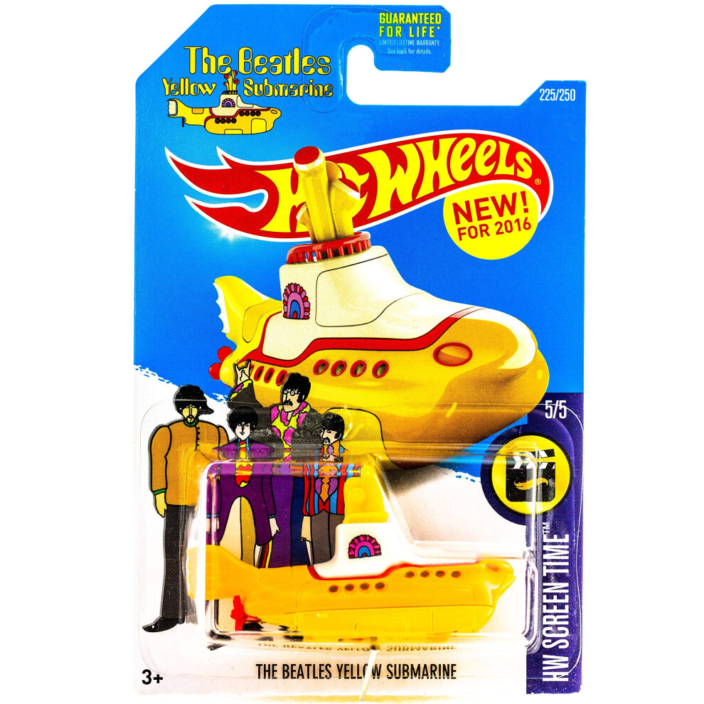 Hot Wheels 2016 Hw Screen Time No. 225/250 1:64 Scaled The Beatles Submarine Yellow