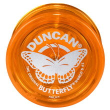 Duncan Toys Butterfly Yo-Yo, Yo-Yo f   r Anf   nger, mit Schnur, Stahlachse und Kunststoffk   rper, Orange