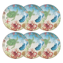 UPware Melamine Dinner Plate Set of 6 BPA-Free Dishwasher Safe Round Plates Dinner Dishes for Main course Pasta and Salad 11 Inch Dinner Plates (S