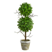 Bijna natuurlijk 2ft. Eucalyptus dubbele bal vormsnoei kunstboom