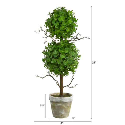 Nearly Natural 2ft. Δένδρο Τοπίου Εucalyptus με Διπλή Σφαίρα 1