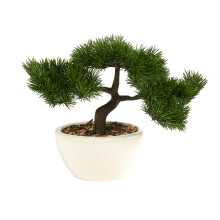 Bijna natuurlijk 10in. Cederbonsai kunstboom in decoratieve plantenbak groen