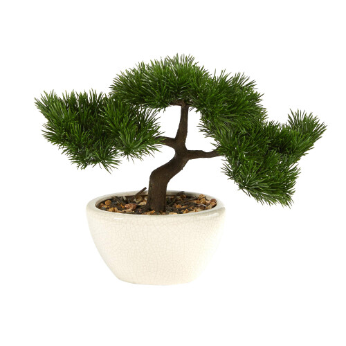 Nearly Natural 10in. Τεχνητό Δέντρο Bonsai Κέδρου σε Διακοσμητικό Γλάστρα, Πράσινο