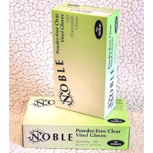 Noble Products 100 Pcs Disposable Vinyl Gloves Latex Free Powder Free Clear Gloves for Cleaning Cooking Beauty Dishwashing Transparent (Medium)