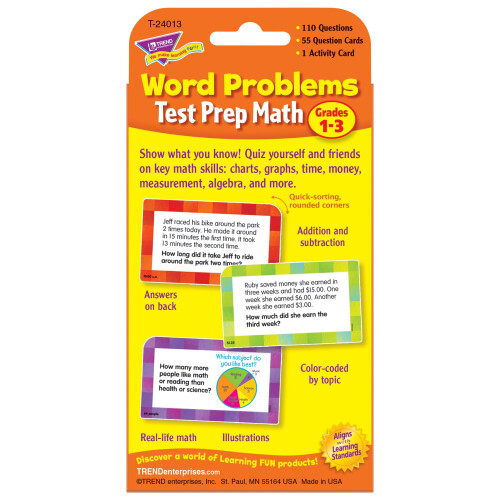 Test Prep Math Word Problems (Grades 1-3)Challenge Cards 2