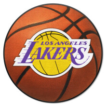 FANMATS 10209 Los Angeles Lakers basketbalvormig vloerkleed - 27 inch. Diameter basketbalontwerp sportfanaccentdeken