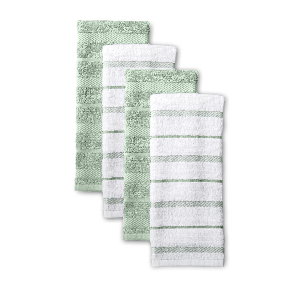 KitchenAid Albany Kitchen Towel 4-Pack Set  Pistachio/White  16""""x26