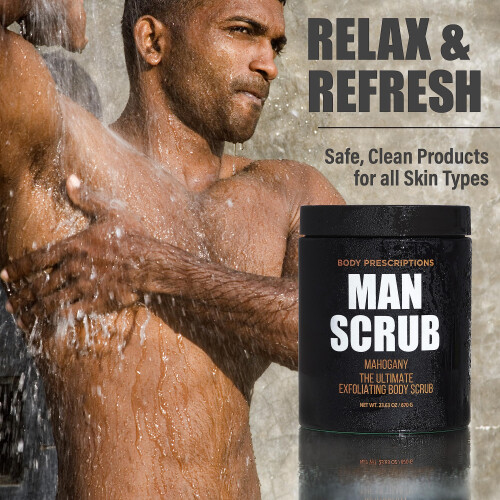 Body Prescriptions Scrub Σώματος για Άνδρες-2 Πακέτο Απολεπιστικό Scrub με Μαχόγκανι, 21 oz Κάθε 2
