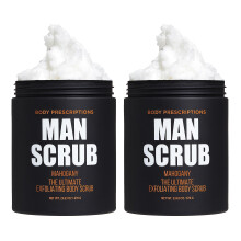Body Prescriptions Body Scrub voor mannen - 2 stuks Ultieme exfoli?ende scrub doordrenkt met mahonie Body Wash voor mannen in pot met draaidop 21 oz