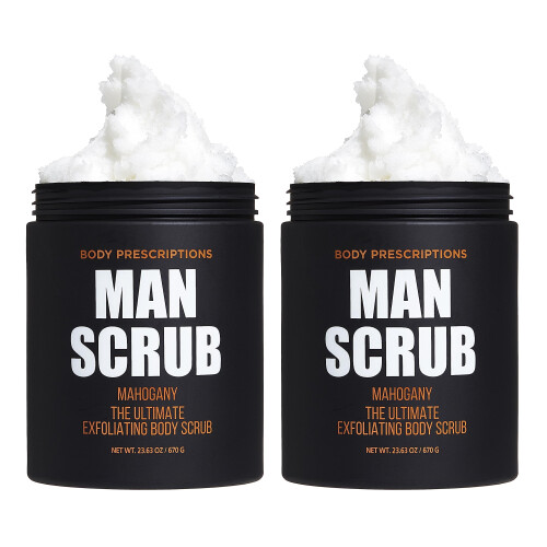 Body Prescriptions Scrub Σώματος για Άνδρες-2 Πακέτο Απολεπιστικό Scrub με Μαχόγκανι, 21 oz Κάθε