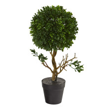 Prawie naturalny 15 cali. Topiary z bukszpanu Sztuczne drzewo Odporne na promieniowanie UV (wewnątrz/na zewnątrz)