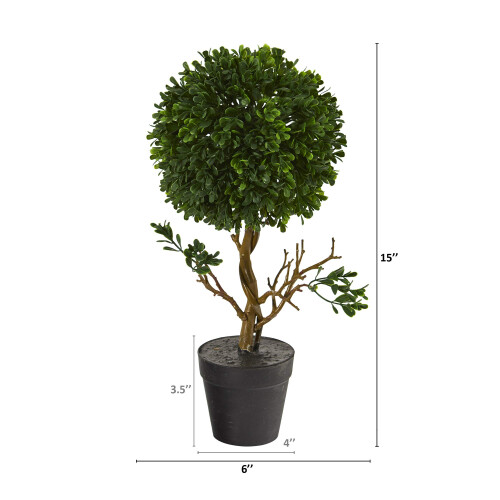 Nearly Natural 15in. Τεχνητό Δέντρο Τοπάρι UV Ανθεκτικό (Εσωτερικού/Εξωτερικού Χώρου) 1