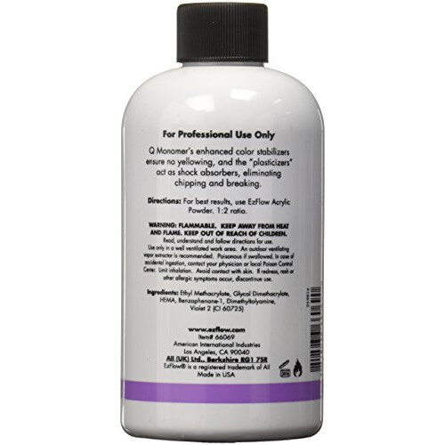 EZ Flow Q Monomer False Nails 7.6 Fluid Ounce 1