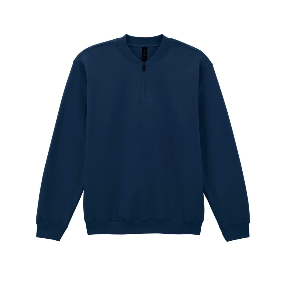 (3XL, Navy) Gildan Unisex Adult Softstyle Midweight Quarter Zip Sweatshirt