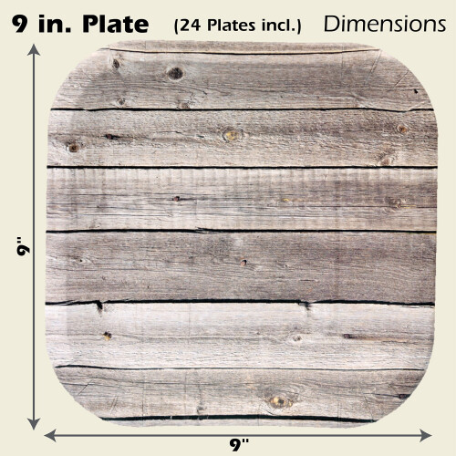 Havercamp Barnwood 9” Πιάτα (24 τεμ.)! 24 Αυθεντικές Πιάτες σε Στυλ Αγροτικού Τραπεζιού. 1