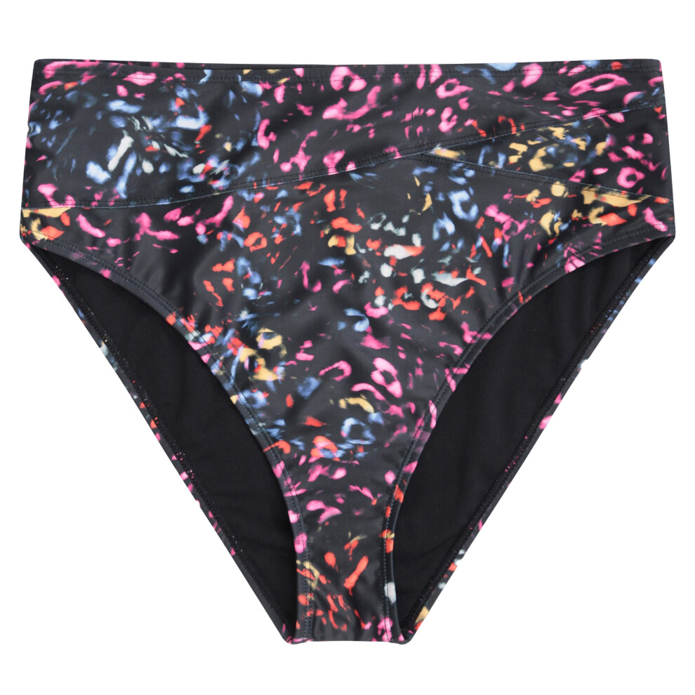 (20 UK, Jet Black) Animal Womens/Ladies Bondi Patterned Bikini Bottoms