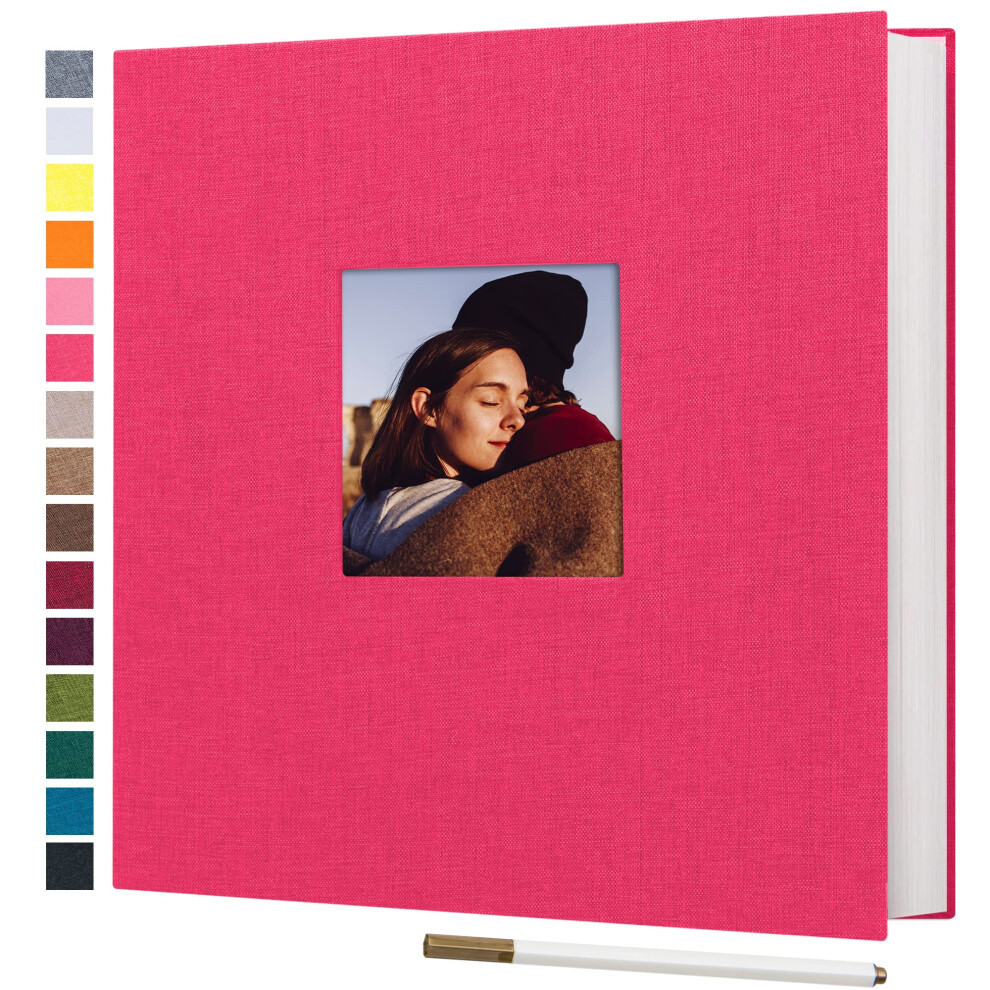 Potricher Gro Es Fotoalbum, Selbstklebend, 3 X 5, 4 X 6, 5 X 7, 8 X 10 Bilder, Leineneinband, 40 Leere Seiten, Magnetisches Diy-Scrapbook-Album-image