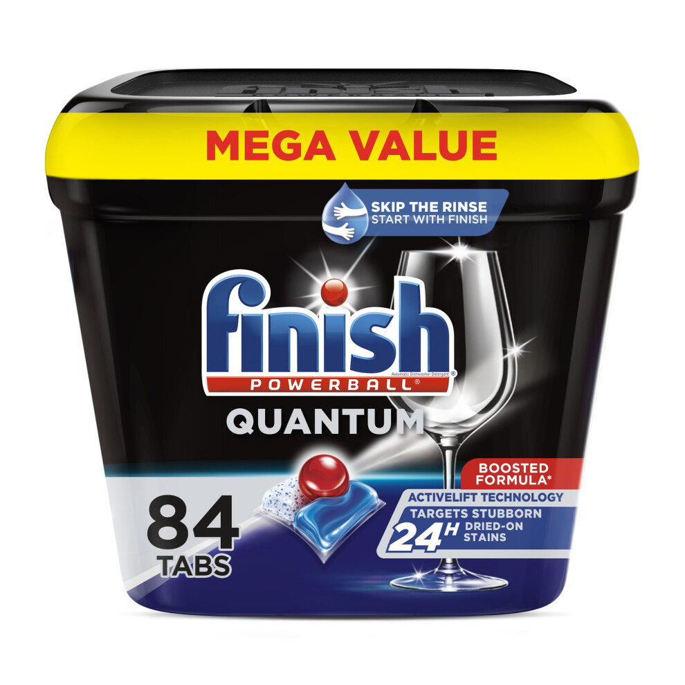 FINISH Quantum Powerball  Dishwasher Pods  Dishwasher Detergent Liquid  Dishwasher Soap  Advanced Clean & Shine  84ct Dishwasher Tablets