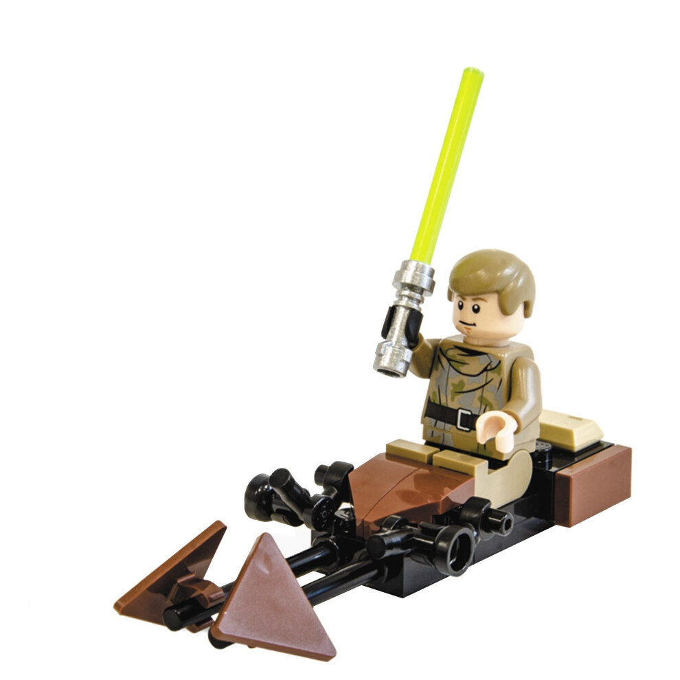 Lego Star Wars Episode 6 Minifigure - Luke Skywalker In Endor Outfit With Lightsaber And Speeder Bike (Limited Edition)