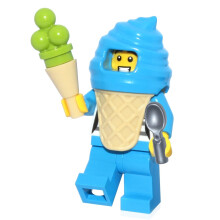LEGO City Town minifiguur - Jongen in blauw ijspak (met ijshoorntje en lepel) Erg schattig