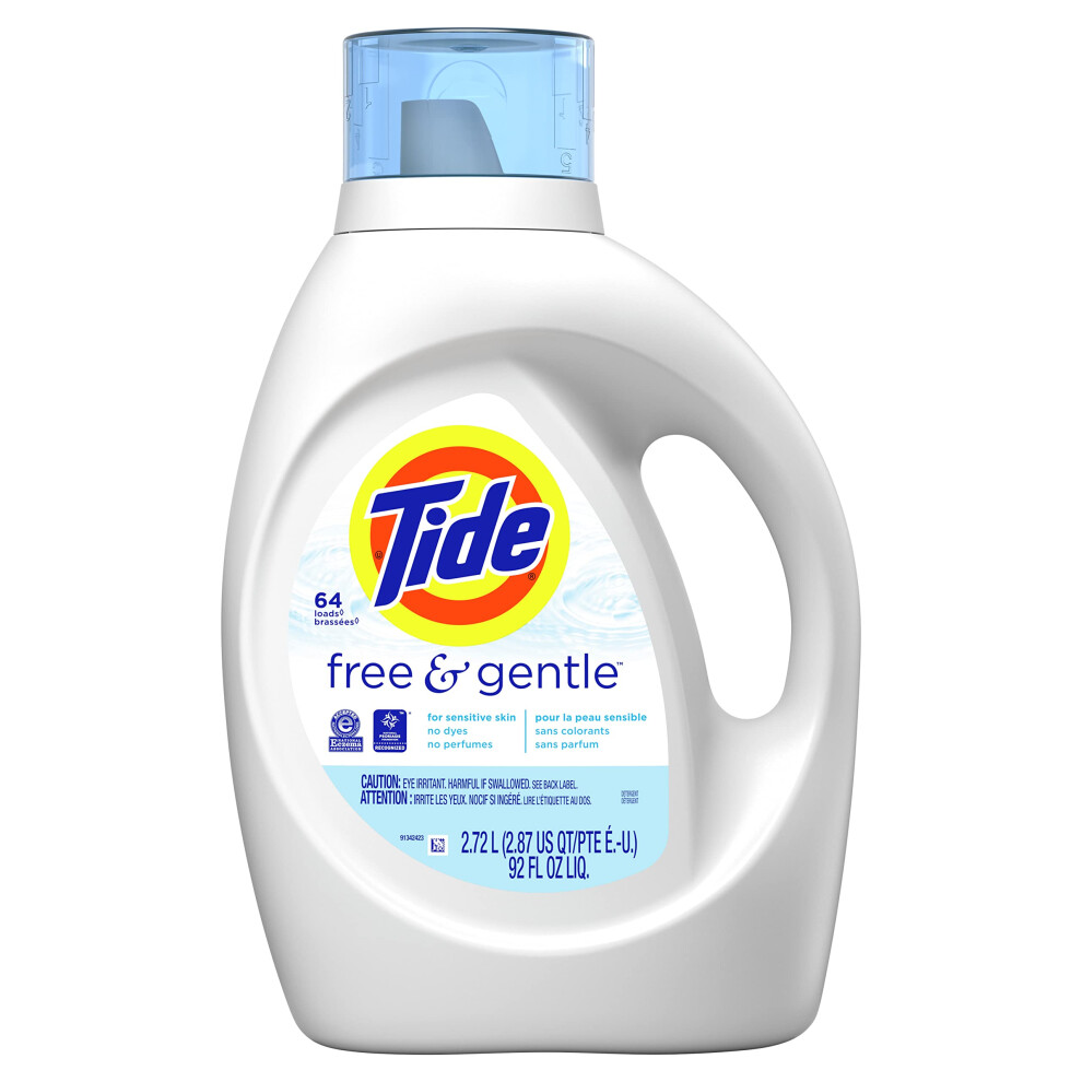 Lessive Liquide Tide Free & Gentle 64 Brass Es 92 Fl Oz (Pour Machines Non He)-image