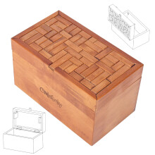 Onietoiy Grote 32 stappen houten geheime puzzeldoos Speelgoed Beukenhout Geldhouder Handgemaakte opslag Brain Teaser Ontgrendelingsspellen Retro Comp