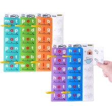 Chefan CVC Word Spelling Games Phonics Flash Card Sight Word -spil førskole Børnehave Læringsaktiviteter Montessori Uddannelseslegetøjsgave til 3