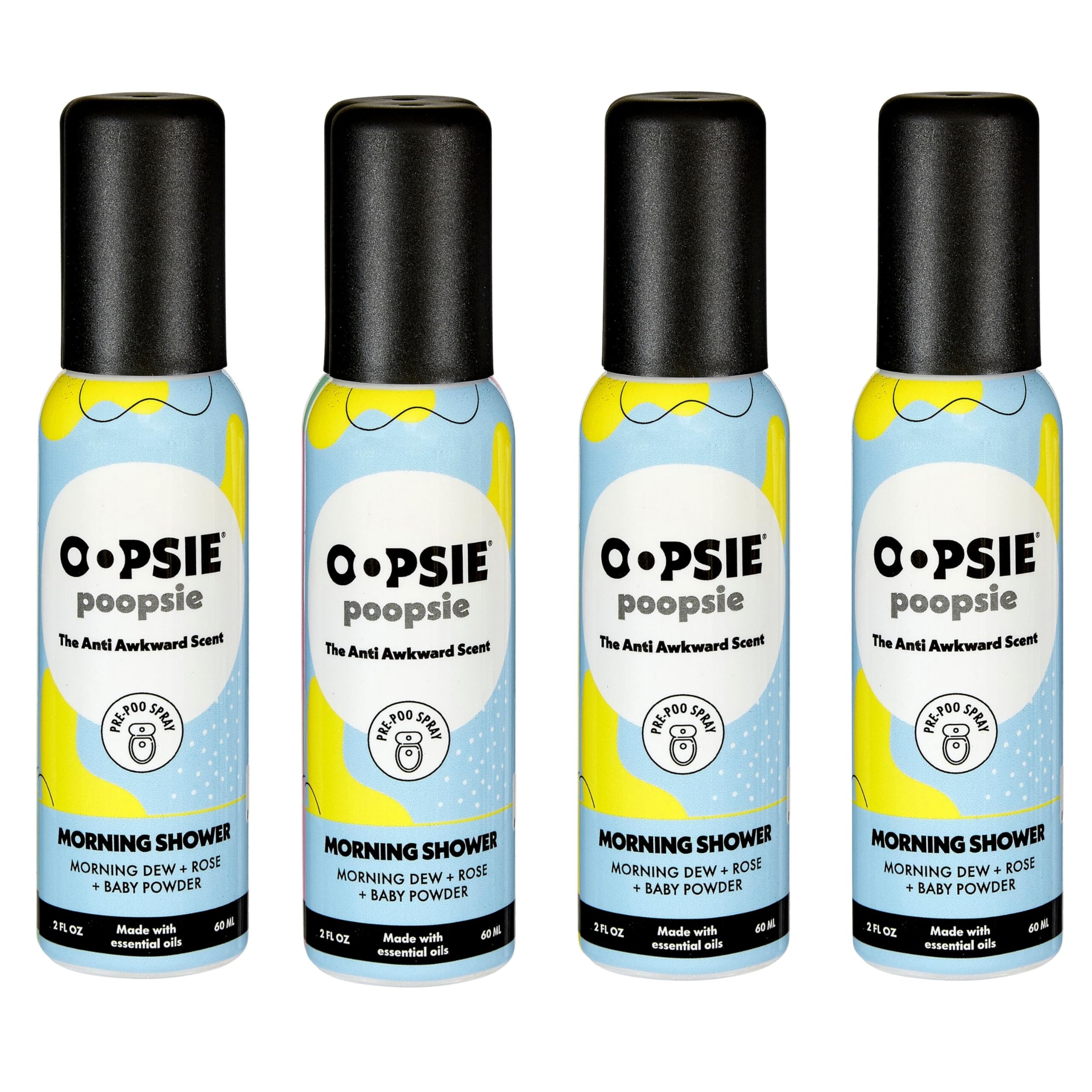 Spray precop - 4 pack douche du matin Spray de toilette a caca naturel ...