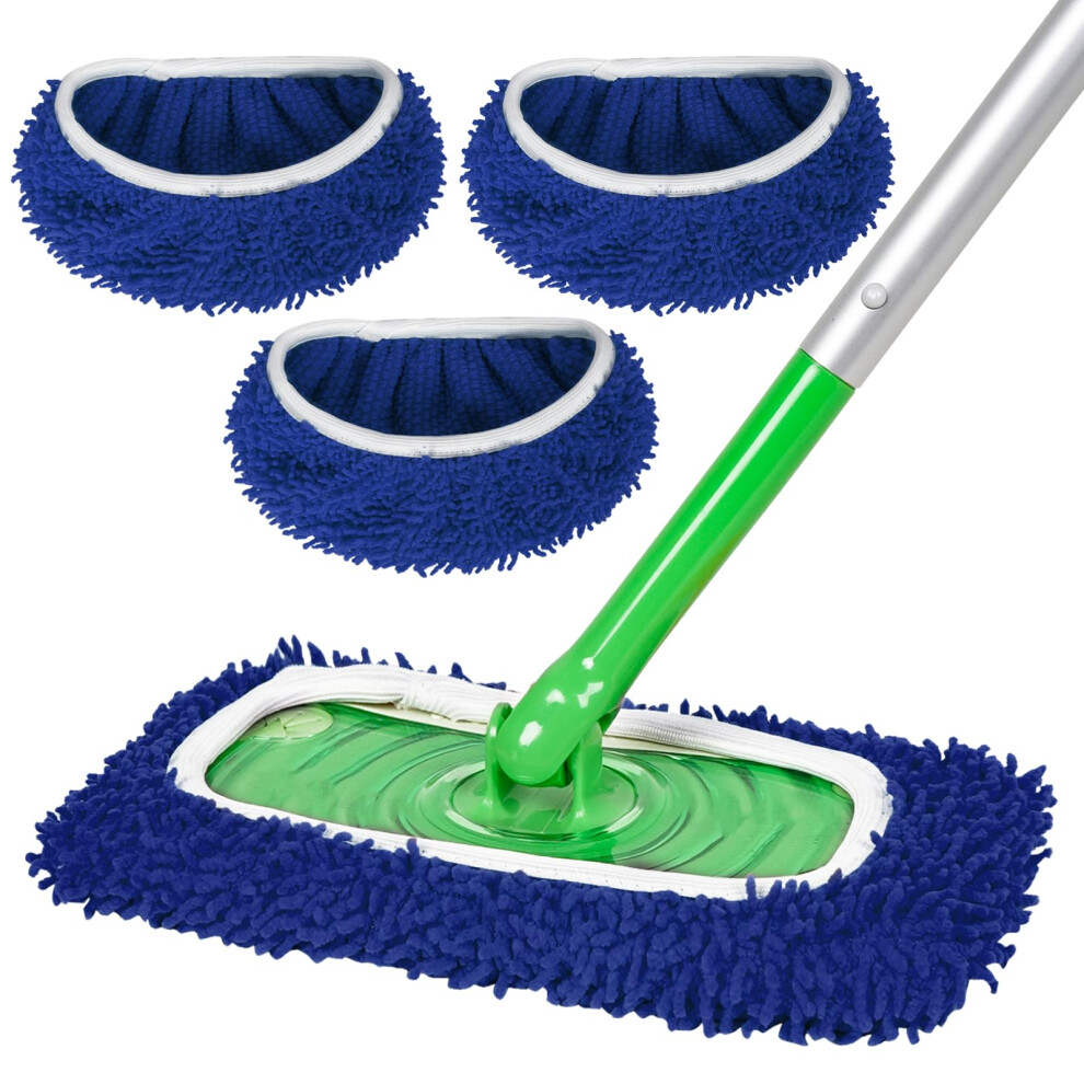 Zhayao Wischpads Aus Korallenvlies, Wiederverwendbar, Nass/Trocken, Kompatibel Mit Swiffer, 3Er-Pack, Waschbar, F R Die Reinigung Von Hartholz-/O-image