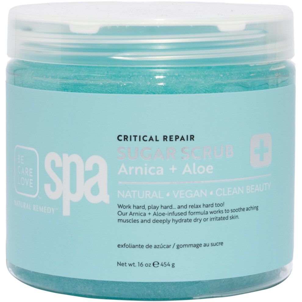 Bcl Spa Critical Repair Arnica + Aloe Sugar Scrub For Deep Hydration & Exfoliation With Certified Organic Ingredients For Professional And Home Use Ma