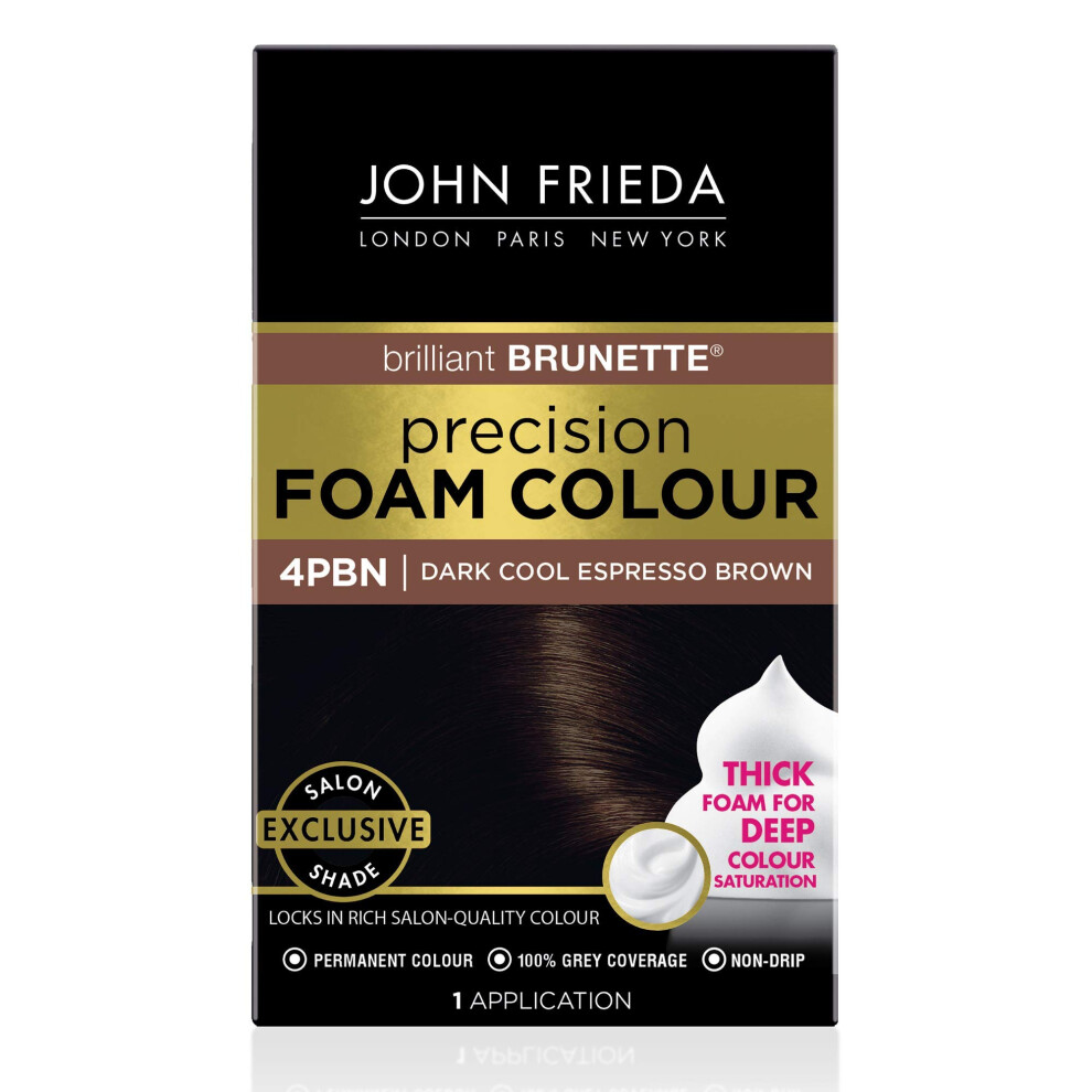 John Frieda Precision Foam Permanent Hair Colour in 4PBN Dark Cool Espresso Brown