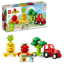 LEGO DUPLO Mijn eerste fruit- en groentetractorspeelgoed 10982 Stapel- en kleursorteerspeelgoed voor baby's en peuters van 1,5-3 jaar oud Educati