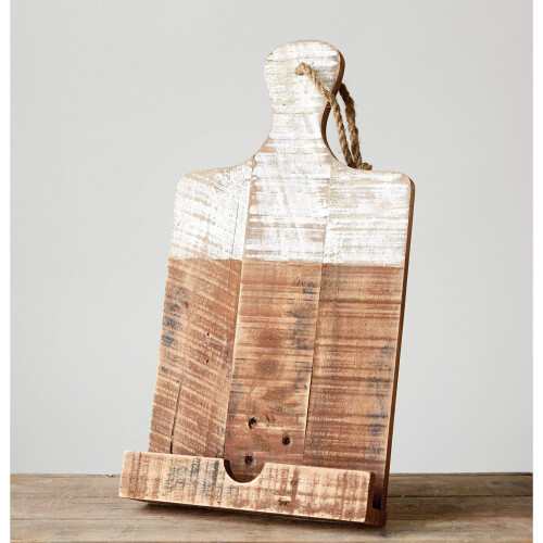 Creative Co-Op tablethouder van verweerd wit gedimd hout 2