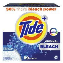 Tide Poederwasmiddel met Bleach Alternatief, Originele Geur, 89 Wasbeurten, 129 oz
