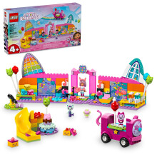 LEGO Gabbys Puppenhaus, Gabbys Partyraum, Disco-Spielset fr Kinder, DJ-Unterhaltungsspielzeug mit Rutsche, rosa Auto und Tierfiguren, kreatives Roll