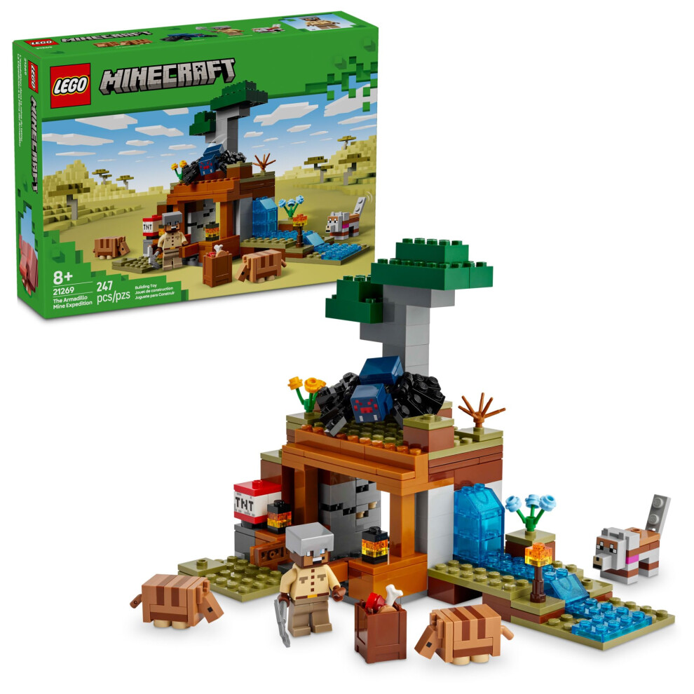 Lego Minecraft The Armadillo Mine Expedition Toy Figures And Playset - Building Minecraft Toy For Kids, Boys And Girls, Ages 8+ - With Gaming Figures
