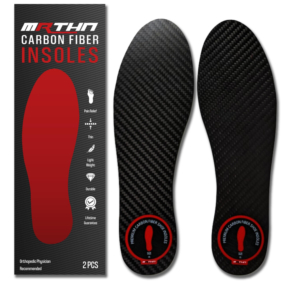 Plantillas De Fibra De Carbono Mrthn (1 Par) Para Hombre | Plantillas Finas Para Fracturas De Dedos De C Sped Y Hallux Rigidus | Plantillas Para-image