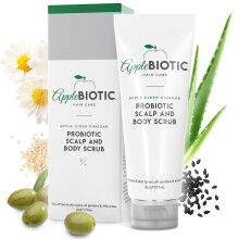 Applebiotic Scrub and Body Scrub - Peeling do wlosw i twarzy z cukrowa zielona herbata i olejkiem kokosowym w celu rozjasnienia i usuniecia pozostal