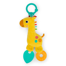 Bright Starts Safari Soother Rattle & Teether Toy fr barnvagn och On-The-Go - Giraff - Unisex Newborn +