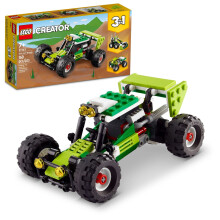 LEGO Creator 3 in 1 terreinbuggy transformeert in 3 verschillende bouwvoertuigen, van schranklader tot quad-autospeelgoed tot terreinwagen-bouwset vo